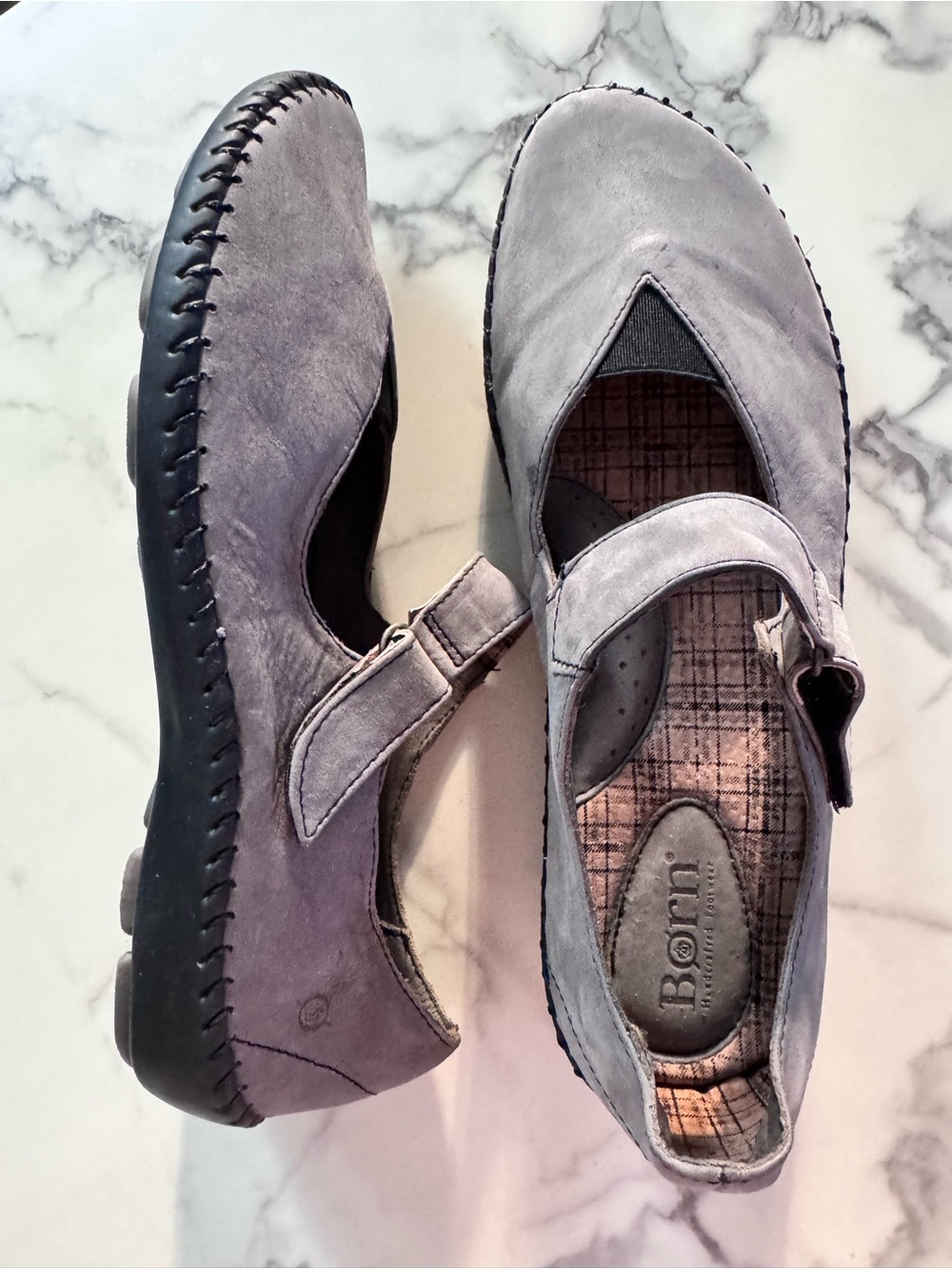 Børn Malli Gray Suede Mary Jane Flats Size 9 EU 40.5 Comfort
